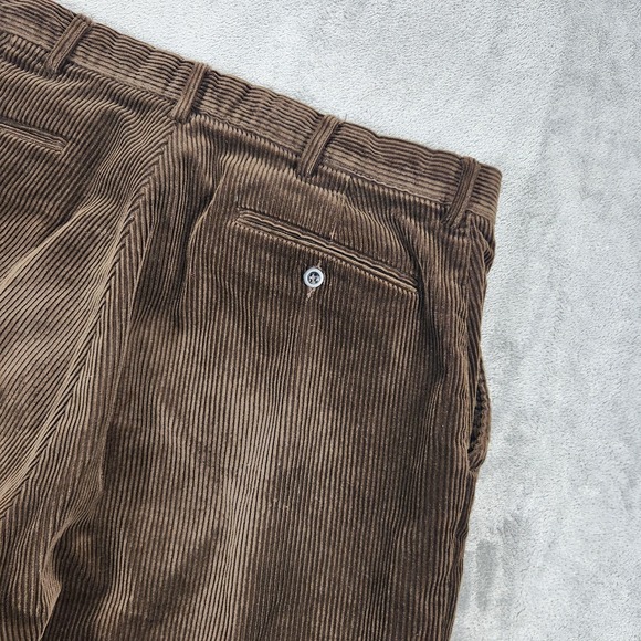 Polo Ralph Lauren Corduroy Pants Mens 35x32 Brown Flat Front Wide Wale Chino - Picture 7 of 16